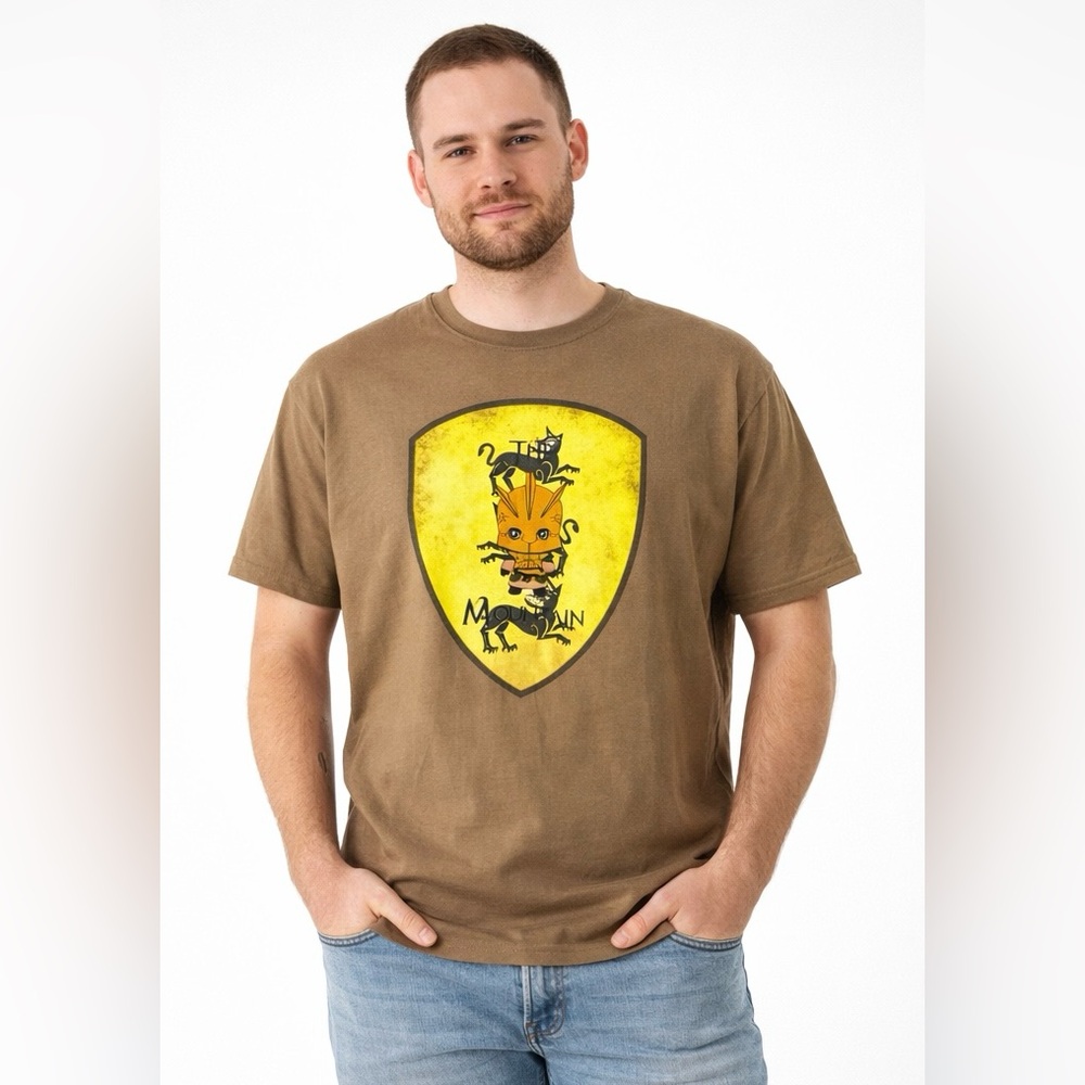 Game Of Thrones Brown The Mountain Chibi Crew Neck Shirt Size XL